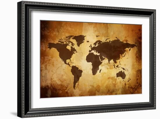 Vintage Map-Kuzma-Framed Premium Giclee Print