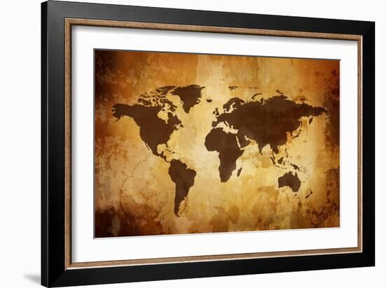 Vintage Map-Kuzma-Framed Art Print