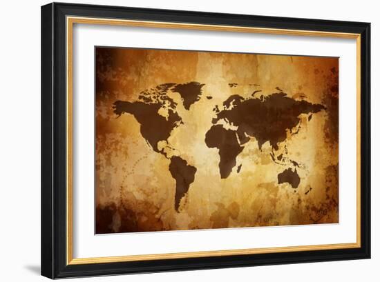 Vintage Map-Kuzma-Framed Art Print