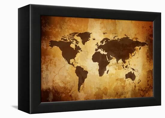 Vintage Map-Kuzma-Framed Stretched Canvas