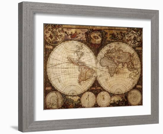 Vintage Map-Kuzma-Framed Art Print