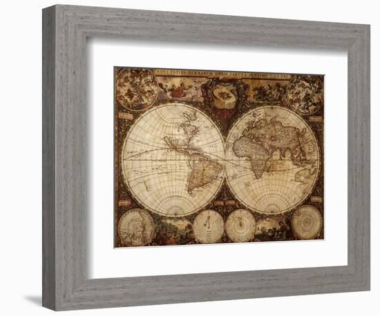 Vintage Map-Kuzma-Framed Art Print