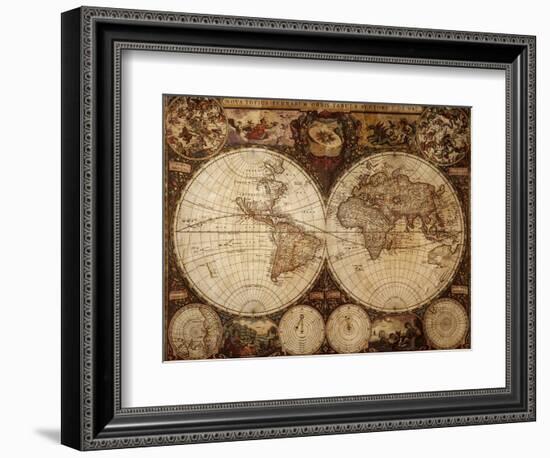 Vintage Map-Kuzma-Framed Art Print