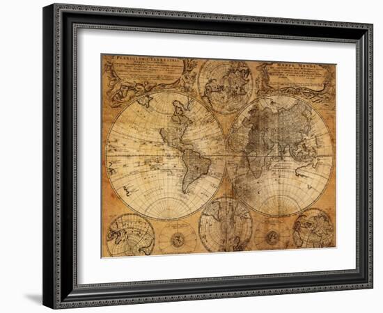 Vintage Map-Unknown Unknown-Framed Art Print