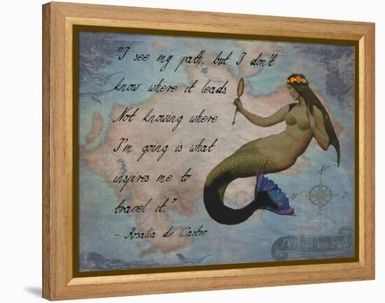 Vintage Mermaid I See my Path Quote-sylvia pimental-Framed Stretched Canvas