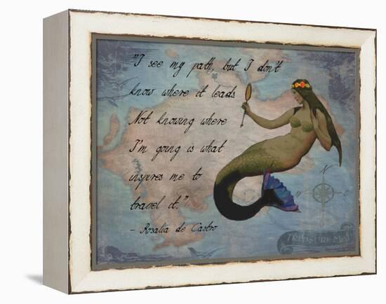 Vintage Mermaid I See my Path Quote-sylvia pimental-Framed Stretched Canvas