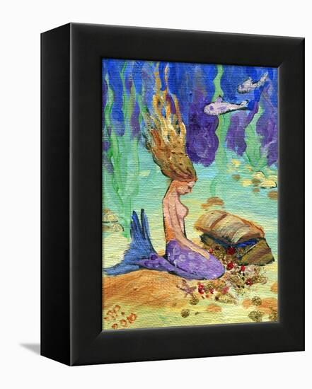 Vintage Mermaid-sylvia pimental-Framed Stretched Canvas