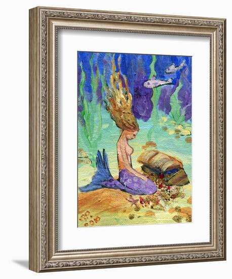 Vintage Mermaid-sylvia pimental-Framed Art Print