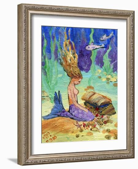 Vintage Mermaid-sylvia pimental-Framed Art Print