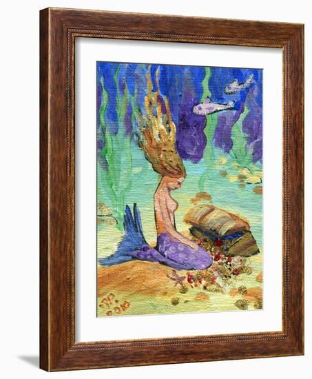 Vintage Mermaid-sylvia pimental-Framed Art Print