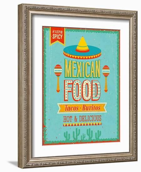 Vintage Mexican Food Poster-avean-Framed Art Print