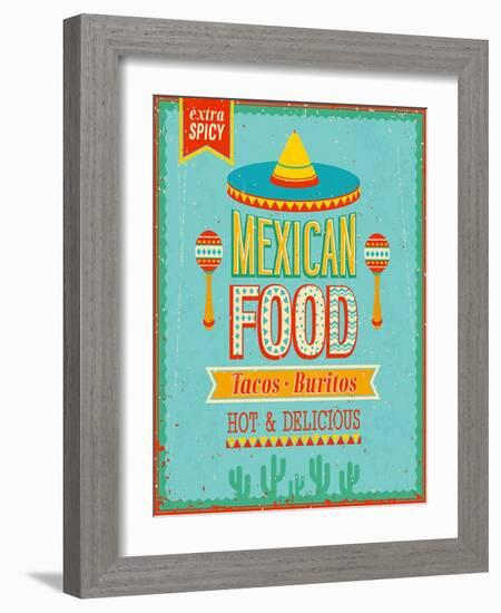 Vintage Mexican Food Poster-avean-Framed Art Print