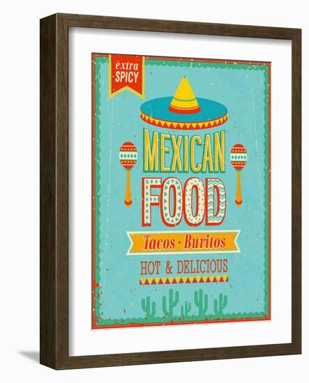 Vintage Mexican Food Poster-avean-Framed Art Print