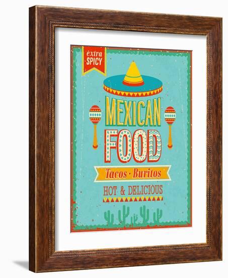 Vintage Mexican Food Poster-avean-Framed Art Print