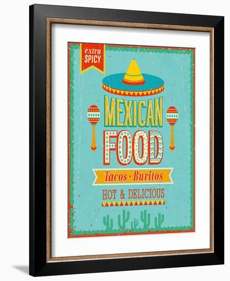 Vintage Mexican Food Poster-avean-Framed Art Print