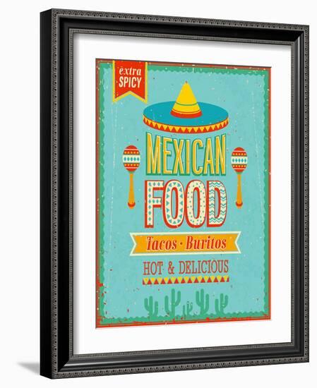 Vintage Mexican Food Poster-avean-Framed Art Print