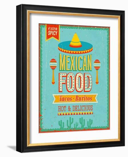 Vintage Mexican Food Poster-avean-Framed Art Print