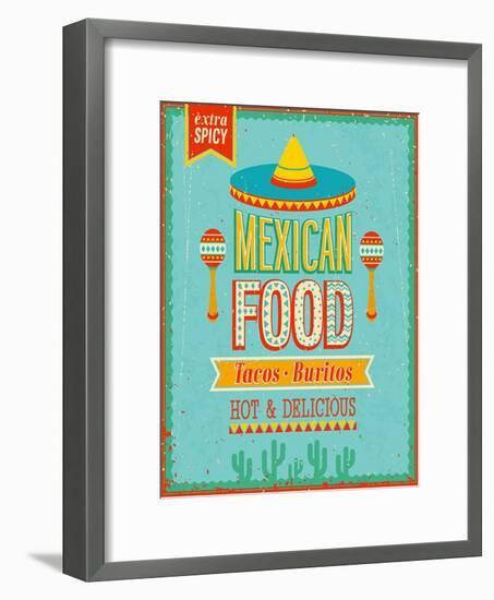 Vintage Mexican Food Poster-avean-Framed Premium Giclee Print