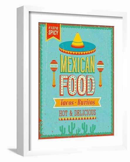 Vintage Mexican Food Poster-avean-Framed Premium Giclee Print