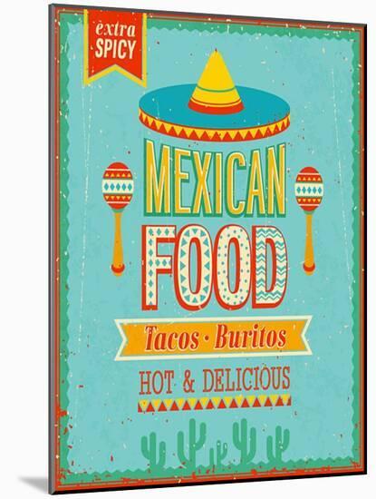 Vintage Mexican Food Poster-avean-Mounted Premium Giclee Print