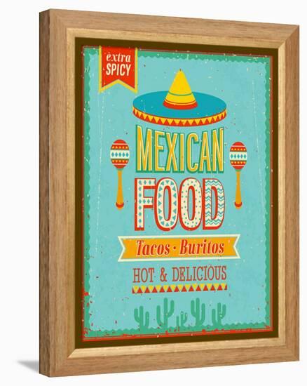 Vintage Mexican Food Poster-avean-Framed Stretched Canvas