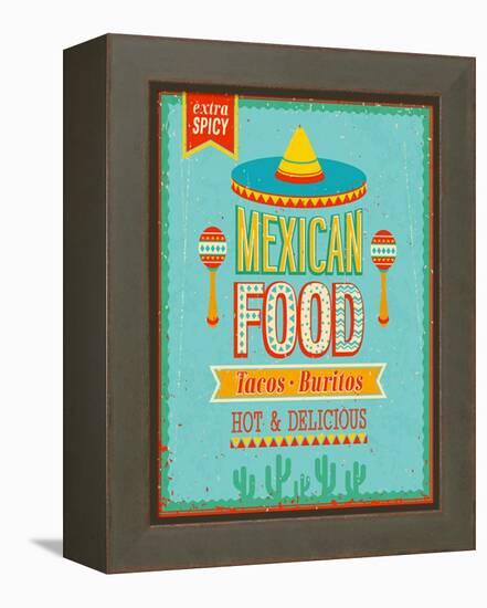 Vintage Mexican Food Poster-avean-Framed Stretched Canvas