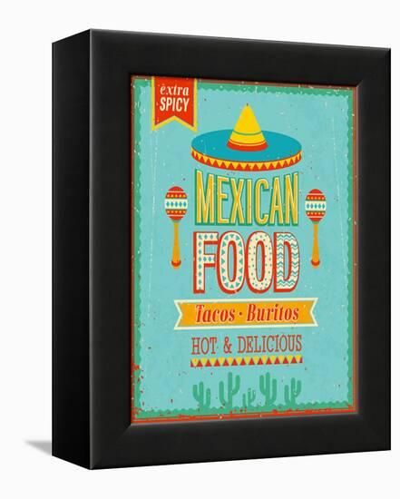 Vintage Mexican Food Poster-avean-Framed Stretched Canvas