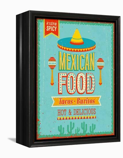 Vintage Mexican Food Poster-avean-Framed Stretched Canvas