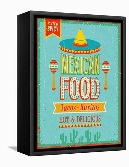 Vintage Mexican Food Poster-avean-Framed Stretched Canvas