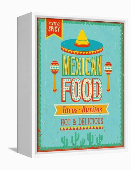 Vintage Mexican Food Poster-avean-Framed Stretched Canvas