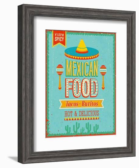 Vintage Mexican Food Poster-avean-Framed Art Print