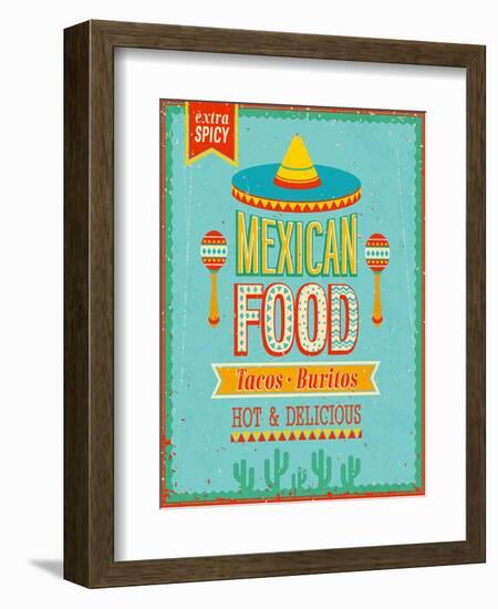 Vintage Mexican Food Poster-avean-Framed Art Print