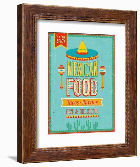 Vintage Mexican Food Poster-avean-Framed Art Print