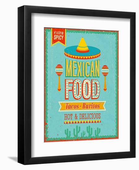 Vintage Mexican Food Poster-avean-Framed Art Print