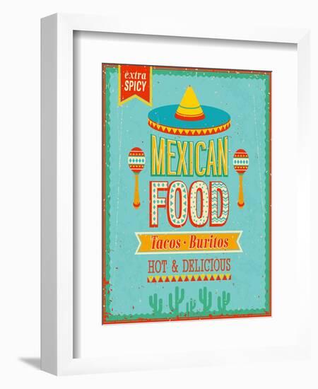 Vintage Mexican Food Poster-avean-Framed Art Print