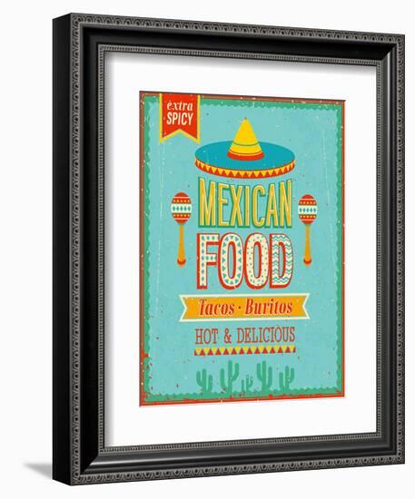 Vintage Mexican Food Poster-avean-Framed Art Print