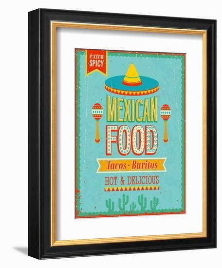 Vintage Mexican Food Poster-avean-Framed Art Print