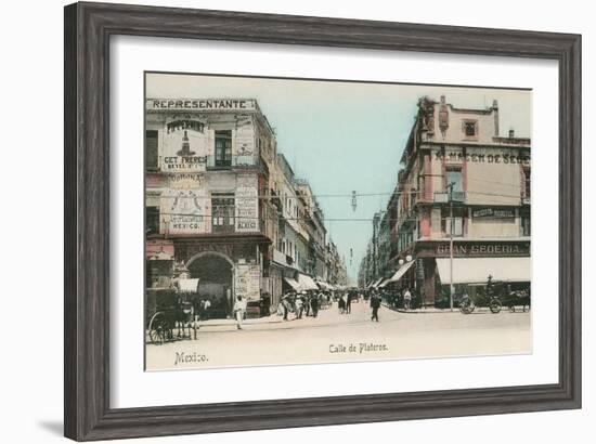 Vintage Mexico City Street Scene-null-Framed Art Print