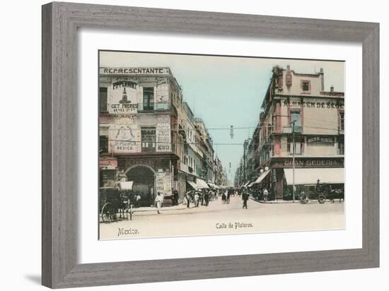 Vintage Mexico City Street Scene-null-Framed Art Print