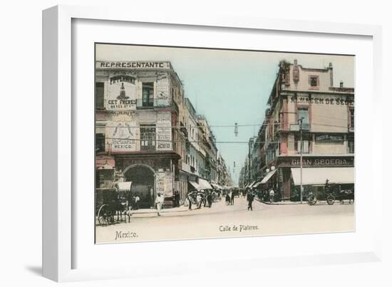 Vintage Mexico City Street Scene-null-Framed Art Print