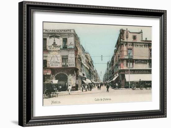 Vintage Mexico City Street Scene-null-Framed Art Print