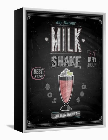 Vintage Milkshake Poster - Chalkboard-avean-Framed Stretched Canvas