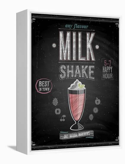 Vintage Milkshake Poster - Chalkboard-avean-Framed Stretched Canvas