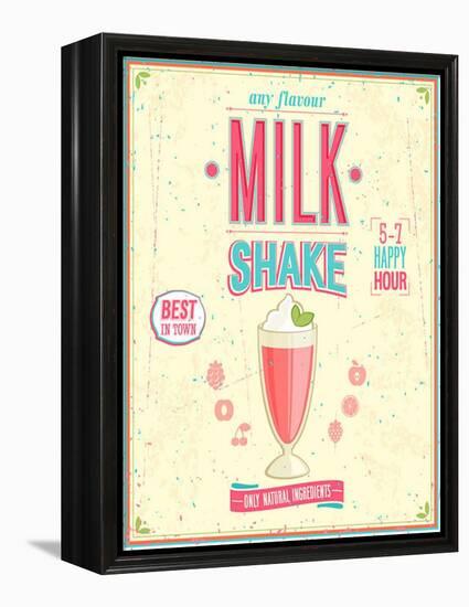 Vintage Milkshake Poster-avean-Framed Stretched Canvas