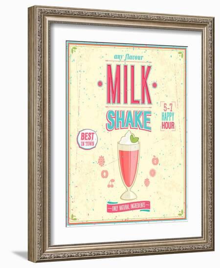 Vintage Milkshake Poster-avean-Framed Art Print