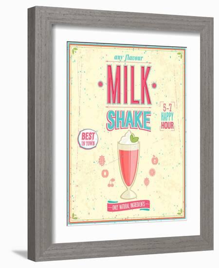 Vintage Milkshake Poster-avean-Framed Art Print