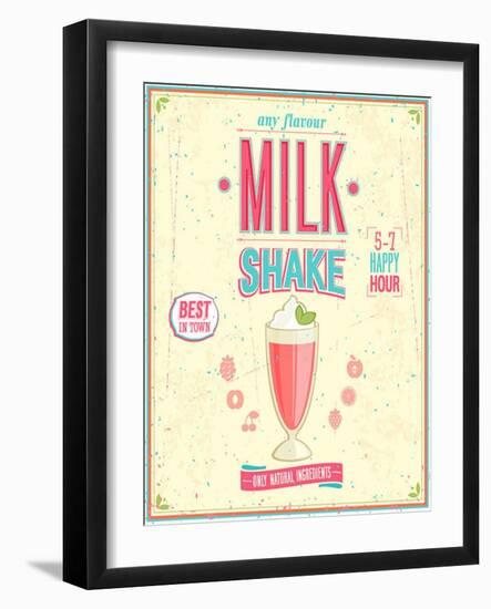 Vintage Milkshake Poster-avean-Framed Art Print