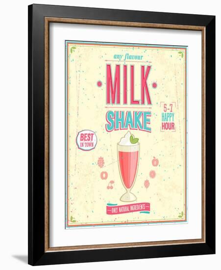 Vintage Milkshake Poster-avean-Framed Art Print