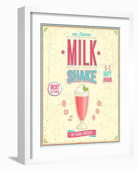 Vintage Milkshake Poster-avean-Framed Art Print