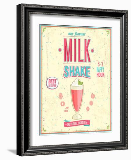 Vintage Milkshake Poster-avean-Framed Art Print